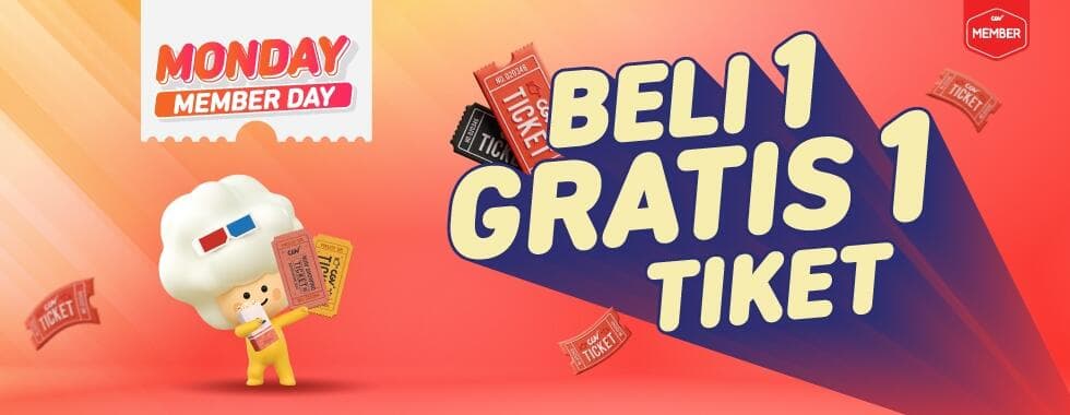 Monday Member Day di CGV dapat Buy 1 Get 1 Free Tiket Nonton!