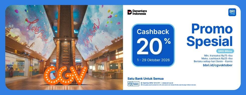 Promo Cashback 20% QRIS BRImo di CGV