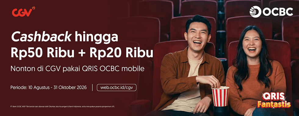 Promo Nonton CGV: Cashback Hingga Rp70 Ribu Pakai QRIS OCBC Mobile